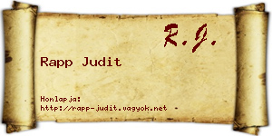 Rapp Judit névjegykártya